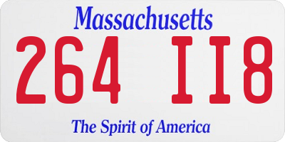 MA license plate 264II8