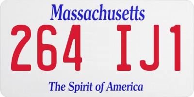 MA license plate 264IJ1