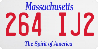 MA license plate 264IJ2