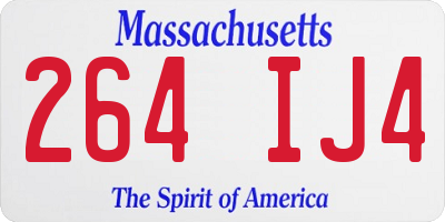 MA license plate 264IJ4