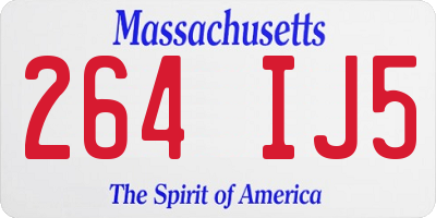 MA license plate 264IJ5