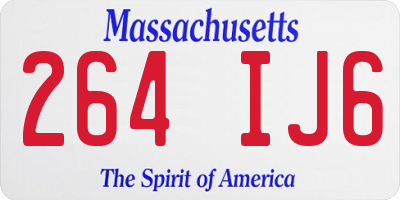 MA license plate 264IJ6