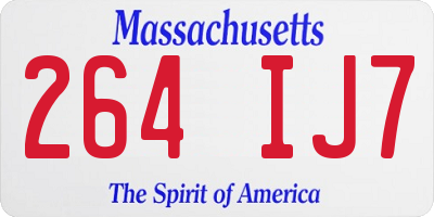MA license plate 264IJ7
