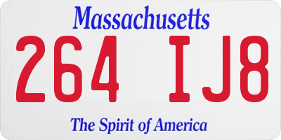 MA license plate 264IJ8