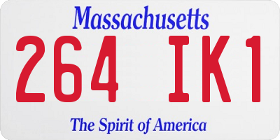MA license plate 264IK1