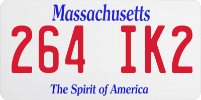 MA license plate 264IK2