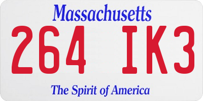 MA license plate 264IK3