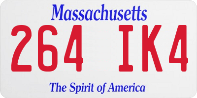 MA license plate 264IK4