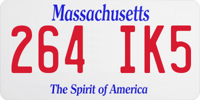 MA license plate 264IK5