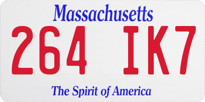 MA license plate 264IK7