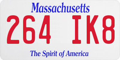 MA license plate 264IK8