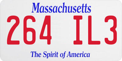 MA license plate 264IL3