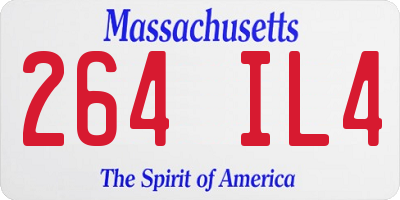 MA license plate 264IL4