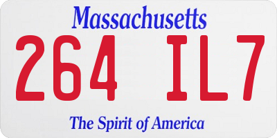 MA license plate 264IL7