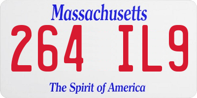 MA license plate 264IL9