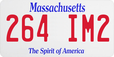 MA license plate 264IM2