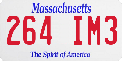 MA license plate 264IM3