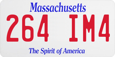 MA license plate 264IM4