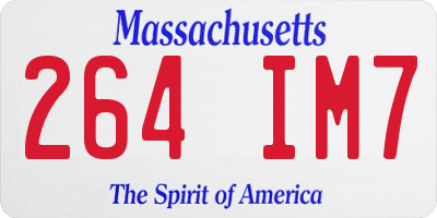 MA license plate 264IM7