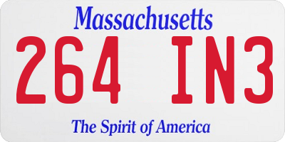 MA license plate 264IN3