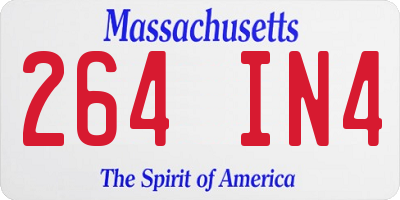 MA license plate 264IN4