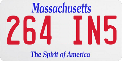 MA license plate 264IN5