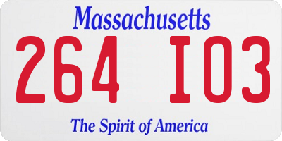 MA license plate 264IO3