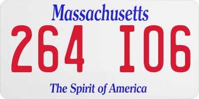 MA license plate 264IO6