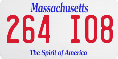 MA license plate 264IO8