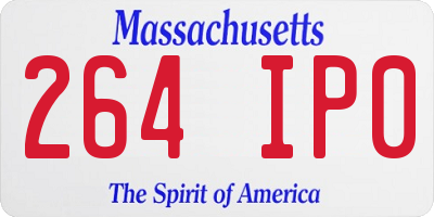 MA license plate 264IP0