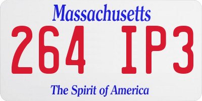 MA license plate 264IP3