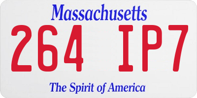 MA license plate 264IP7