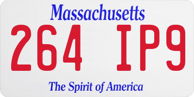 MA license plate 264IP9