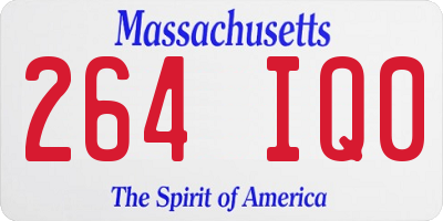 MA license plate 264IQ0