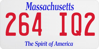 MA license plate 264IQ2