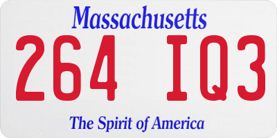 MA license plate 264IQ3