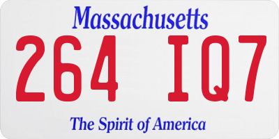 MA license plate 264IQ7