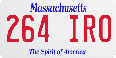 MA license plate 264IR0
