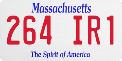 MA license plate 264IR1