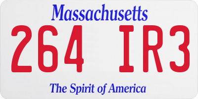 MA license plate 264IR3