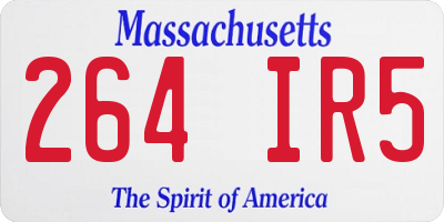 MA license plate 264IR5