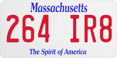 MA license plate 264IR8
