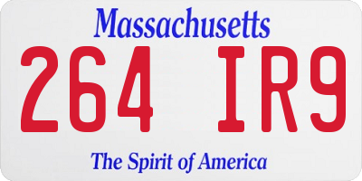MA license plate 264IR9