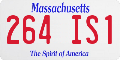 MA license plate 264IS1