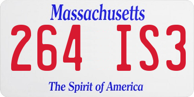 MA license plate 264IS3
