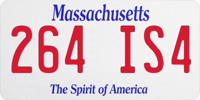 MA license plate 264IS4