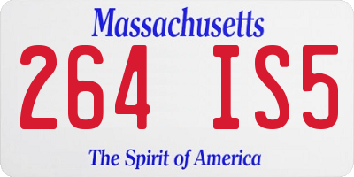 MA license plate 264IS5