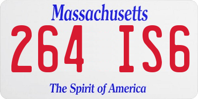 MA license plate 264IS6