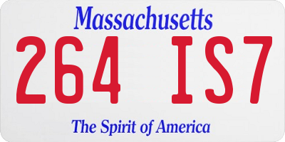 MA license plate 264IS7