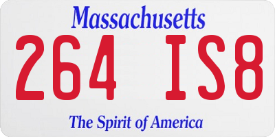 MA license plate 264IS8